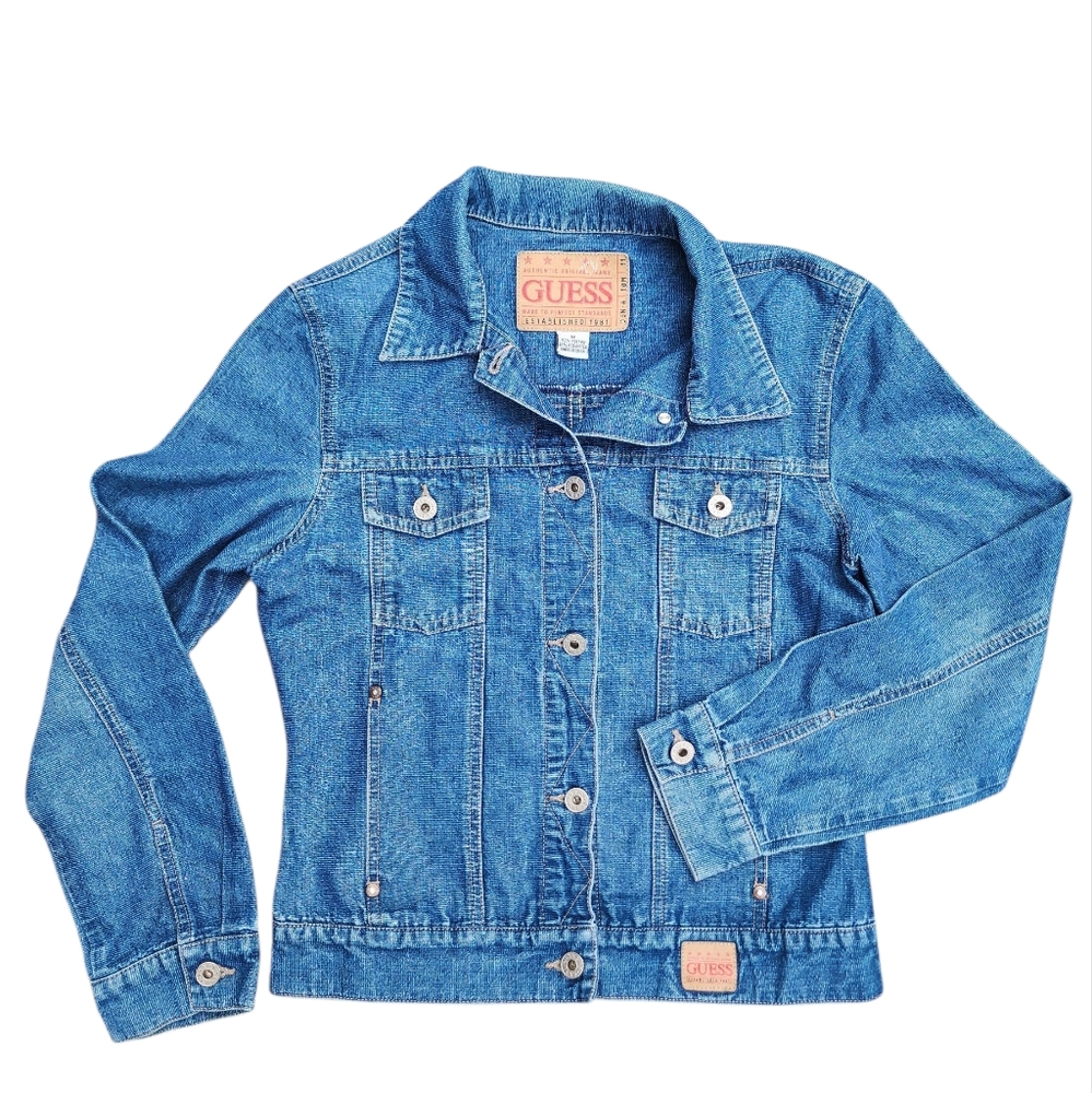 GUESS women's denim/jean jacket, size M